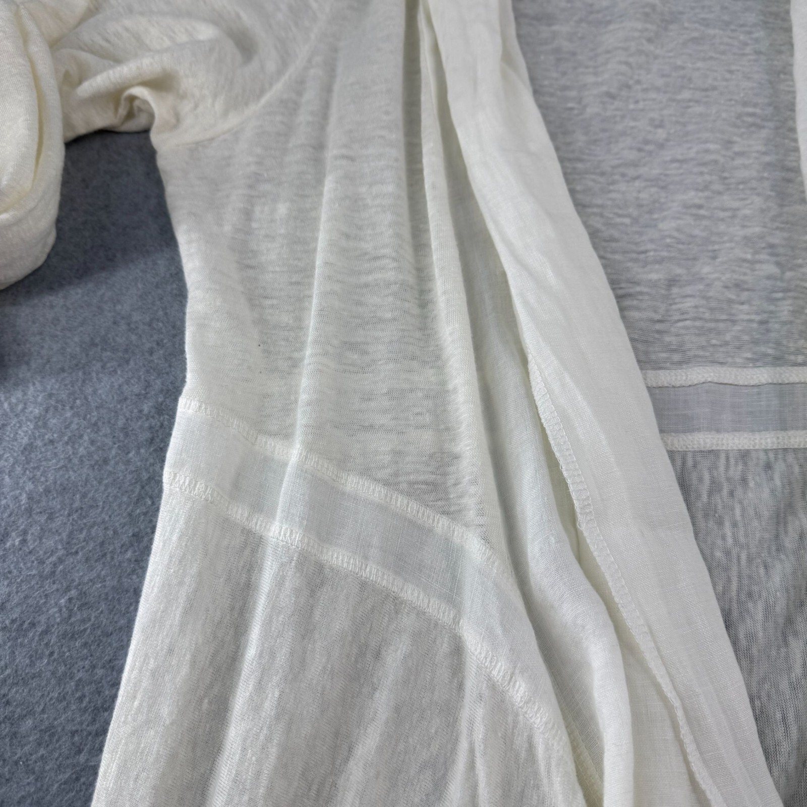 Cut Loose Women's Size XL Off White Linen Inset Jacket Open Front Cardigan NWT thumbnail 8