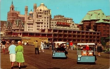 Rolling Chairs Boardwalk Atlantic City New Jersey Chrome Cancel WOB Postcard