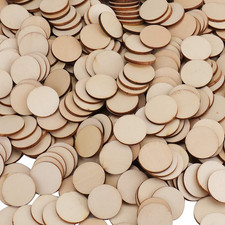 400 Pieces 1 Inch Unfinished Wood Craft Circle Cutouts round Natural Wooden Disc
