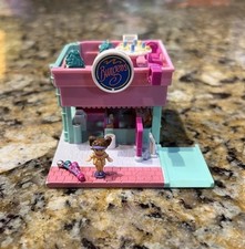 Vintage Polly Pocket Drive-Thru Burger Stand 1994 Bluebird W Figure & Balloons