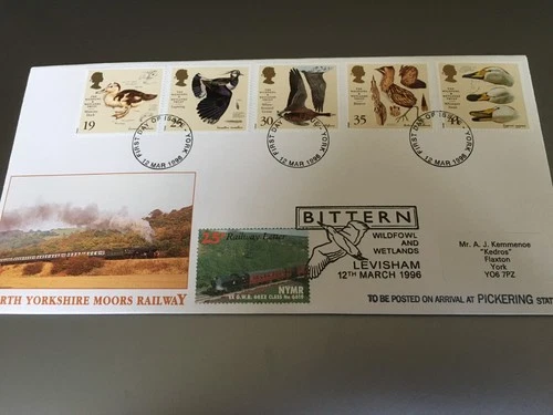 GB STAMPS NORTH YORKSHIRE MOORS RAILWAY FIRST DAY COVER 1996 WILDFOWL
