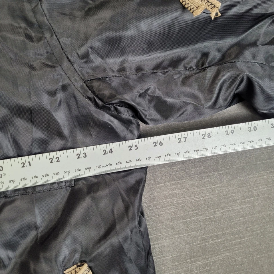 Chaqueta de bombardero RAW BLUE para hombre capucha de piel negra XL Premium Foto 4 de 4