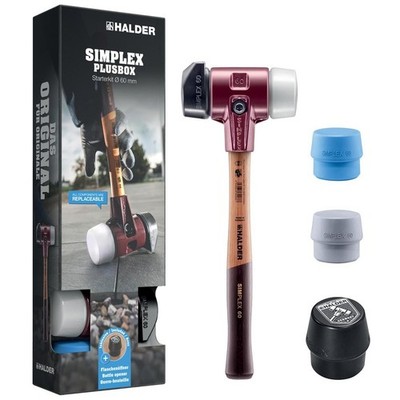 HALDER SIMPLEX-Plusbox Starterkit, SIMPLEX-Schonhammer D60, Gummikomposition ...