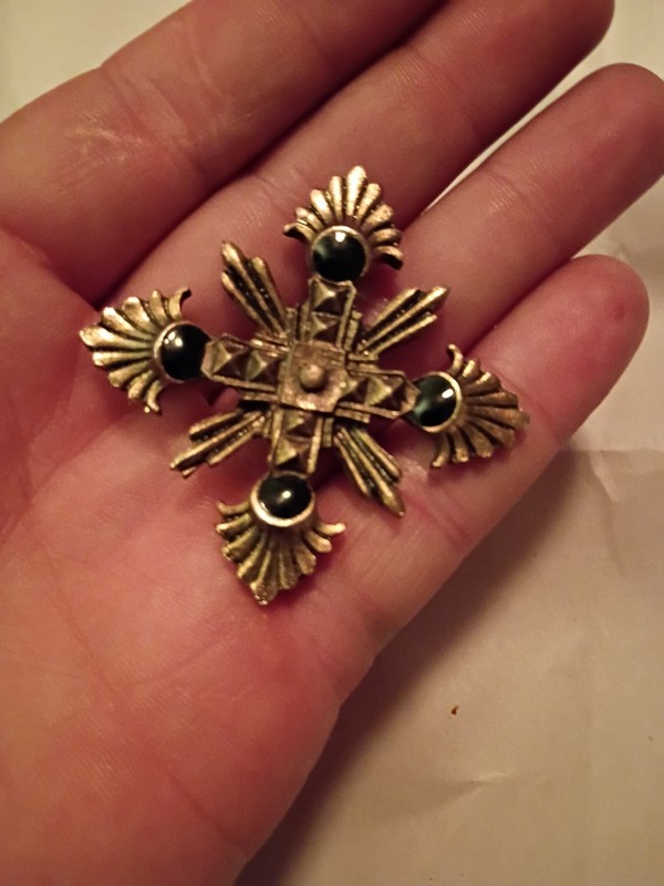 Cross With Gold Tone And Black Oxyn