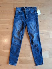 Kut From The Kloth Medium Wash Button Fly Skinny Jeans, Size 2