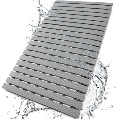 Shower Mat With Suction Cups, Non Slip Bath Mat, Easy Dry, Grey