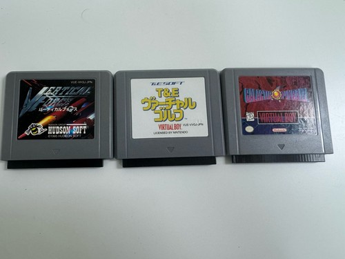 Virtual Boy Set Of 3 Vertical Force JP, Galactic Pinball USA, T&E Virtual Golf