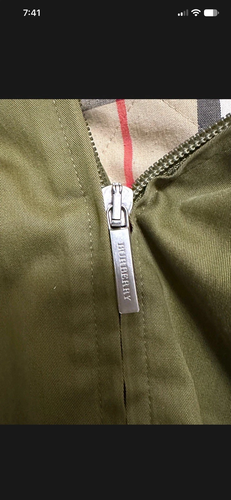 Burberry London Men's Jacket Very Beautiful Olive Green Hooded Coat Size XXL - product detail image 4