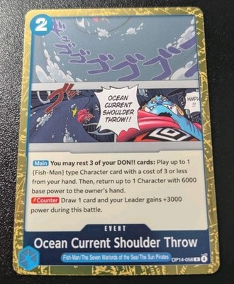 One Piece CCG Ocean Current Shoulder Throw Foil OP14-058 NM