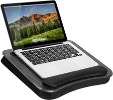 LAPGEAR Memory Foam Lap Desk with Wrist Rest and Media Slot - Medium - Black Car