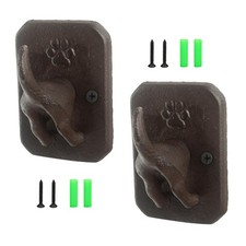 Cast Iron Dog Tail Heavy Duty Hooks, Rustic Wall Garage Hook, Decorative Pupp...