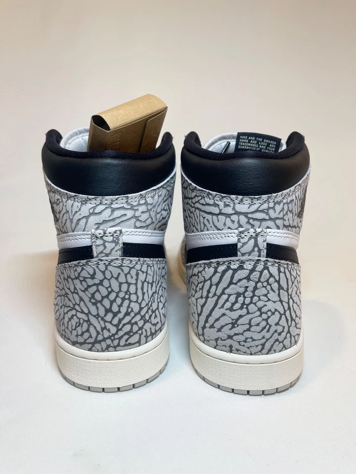 🔥Size 12.5-Air Jordan 1 Retro High OG "White Cement" Elephant Print DZ5485 052  - Image 4 of 4