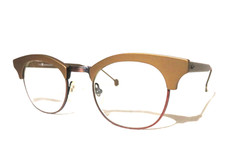 L.A. Eyeworks New Old Stock, Italy 1993 HENRY Golden Brown Cateye eyeglass frame