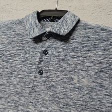 Under Armour Polo Shirt Men s Medium Heather Blue Loose Fit Short Sleeve Golf