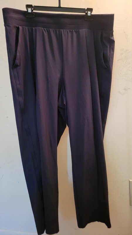 T by Talbots Womens Navy Pull On Performance Pants Size XL Elastic Waist Stretch