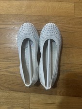Stuart Weitzman Girls Fannie White Ballet Slip On Shoes - Brand New In Box