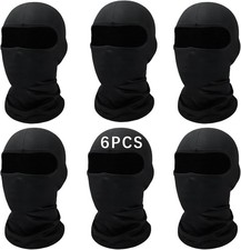Black Ski Mask for Men Balaclava,Summer Cooling Neck Gaiter UV 6 Pcs