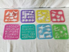 Vintage Tupperware Stencils, Set of 8 Letters Number Shapes Holidays Animals etc