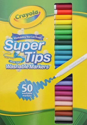 Crayola 50 Stück waschbare Super Tips Farbmarker 50 Farben 58-5050