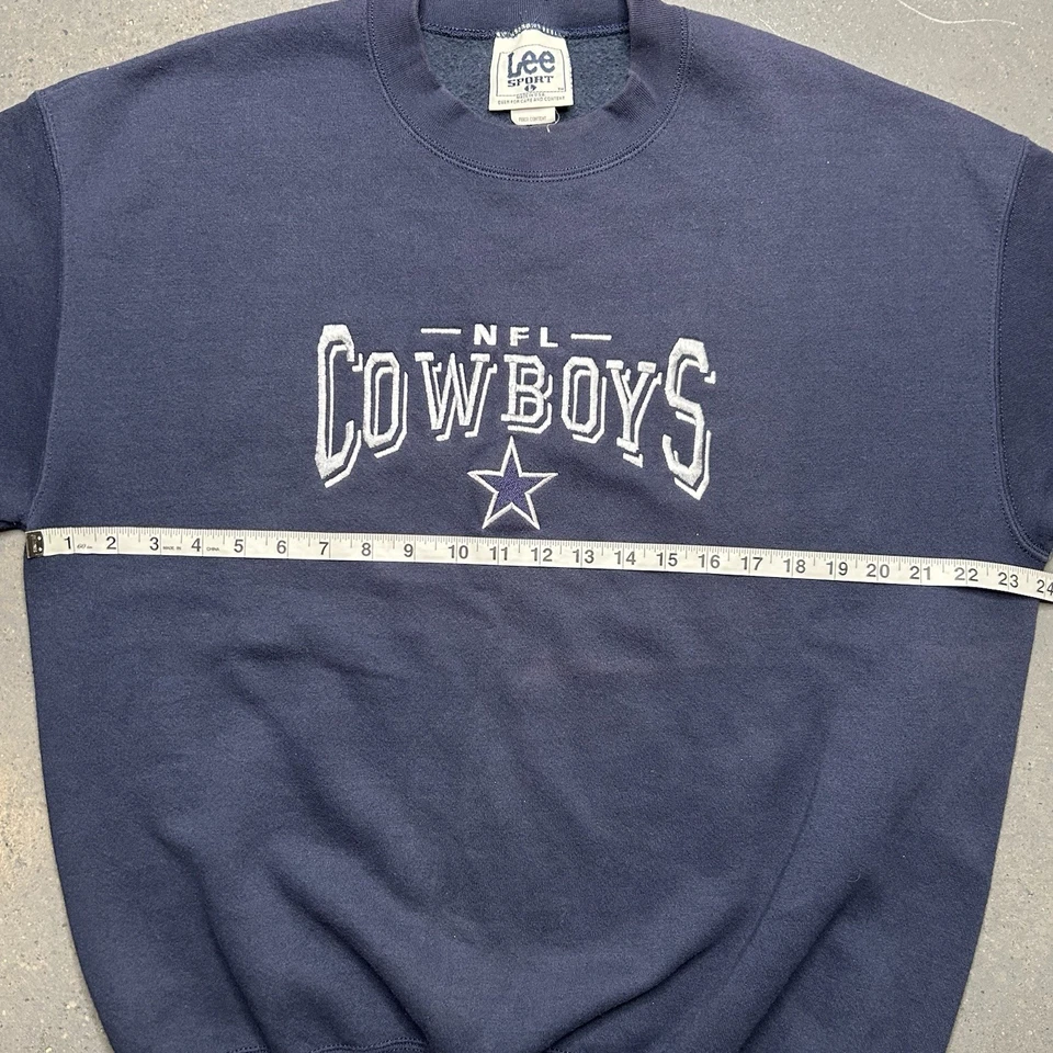 Sudadera De Colección Dallas Cowboys Adulto XL Azul Marino Cuello Redondo NFL Lee Sport Años 90 Foto 4 de 4