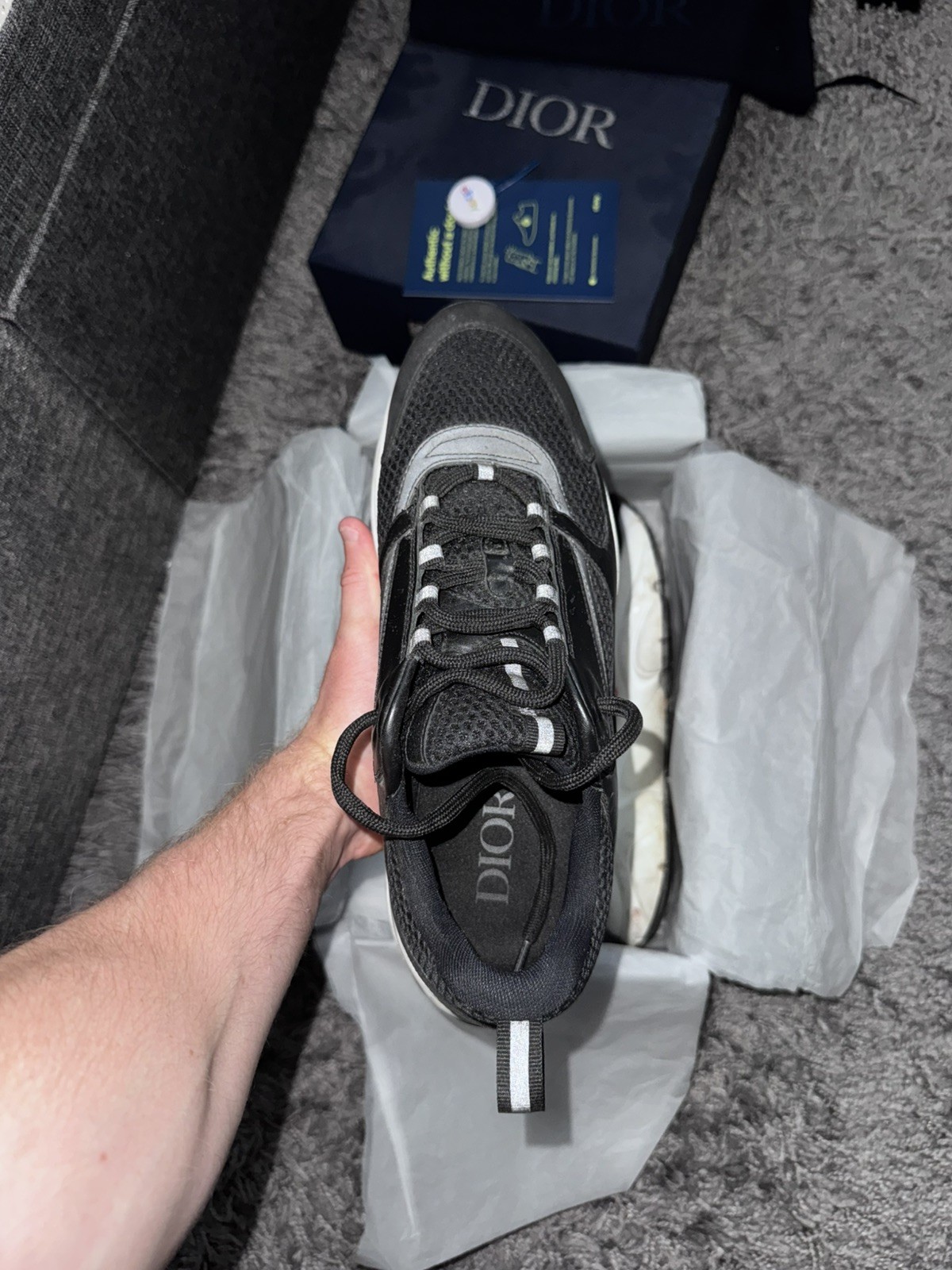 Dior B22 Black White UK Size 10 EU 44 image 3