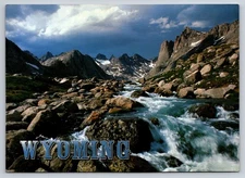 Wyoming Mountain Stream Photochrome Postcard Scenic Landscape