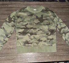 Gap Kids boy Medium green Camo long-sleeve crewneck sweater