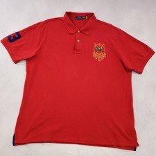 Polo Ralph Lauren Polo Shirt Men's 2XB Triple Pony Logo Embroidered Flesh Pony