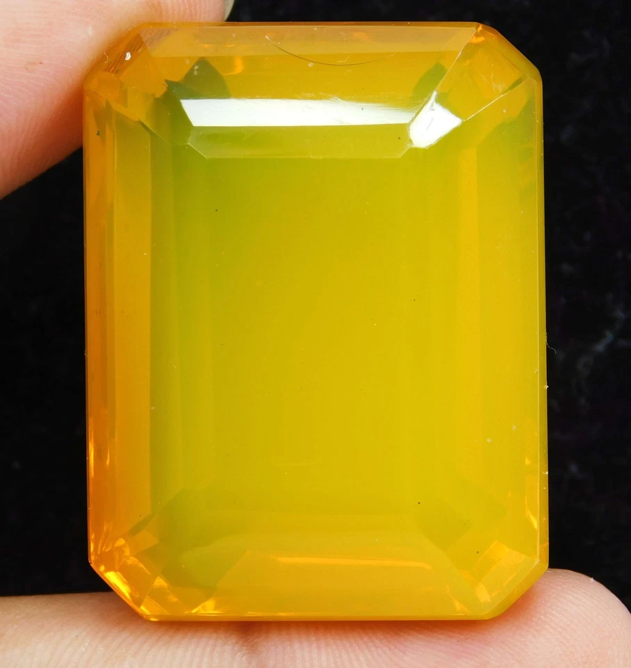 Piedra preciosa suelta certificada 180,25 quilates natural naranja ópalo de fuego corte esmeralda Foto 3 de 4