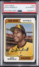 1974 TOPPS #456 DAVE WINFIELD PSA AUTHENTIC AUTO AUTHENTIC