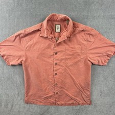 Jamaica Jaxx Short Sleeve Button Up Mens Medium Salmon Casual Shirt W/ Pocket