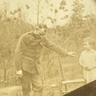 WWI Found Photo Military Army Uniform Intimate Candid Moment Father Son Farewell — photo 2