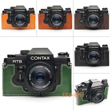 For Contax RTS RTSII Handmade Genuine Real Leather Half Camera Case Bag Cover