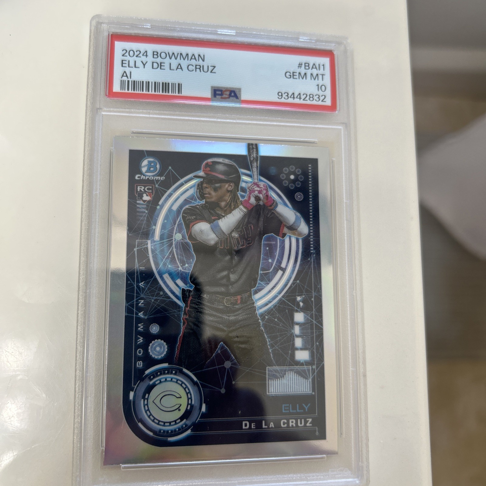 PSA 10- 2024 Bowman Chrome Elly De La Cruz #BAI-1 Bowman AI Rookie Reds
