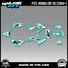 Graphics Kit for  Honda CRF50 (2004-2012) or (2013+)  Lethal Series - Teal
