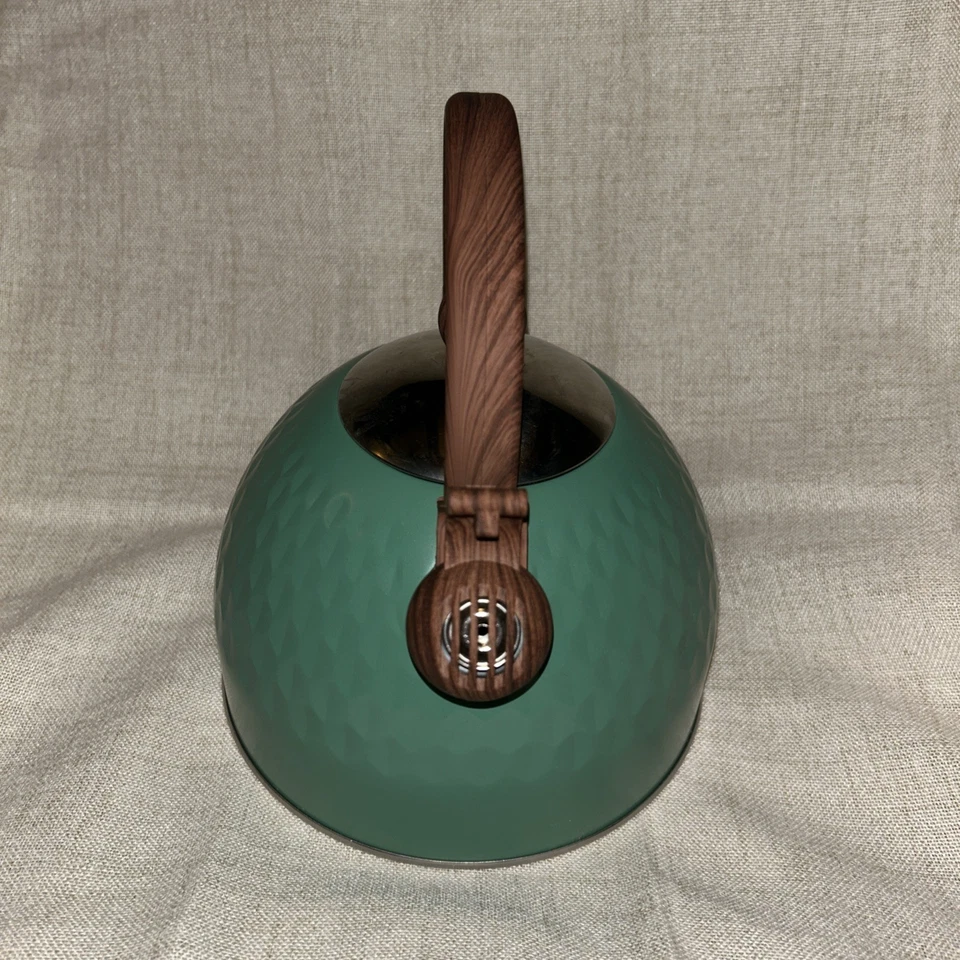 Phantom Chef 2.8 Liter Whistling Tea Kettle Green With Wood Accents - Image 2 of 4