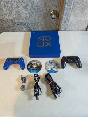 Sony PlayStation 4 Slim 1TB Days of Play Blue Limited w/ 2 controls Firm 13.04