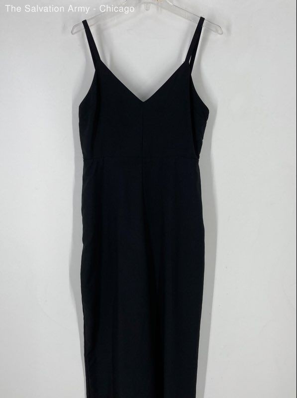 Madewell Womens Black V-Neck Sleeveless Back Zip One-Piece Romper Size 8