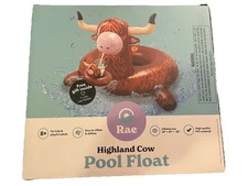 Rae Highland Cow Pool Float w/Cup Holder  Sealed Tractor Supply Co Exclusive