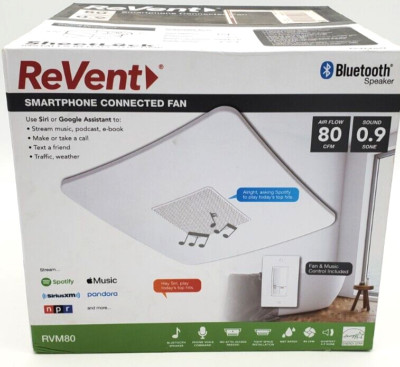 ReVent Ceiling Exhaust Fan with Bluetooth Speaker and 2-Way Smartphone Communica