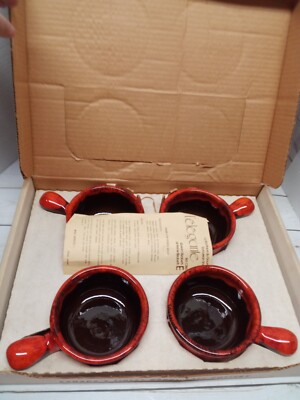 VTG Set 4 Evangeline Ware ovenproof Casserole Dishes original box Canuck Pottery