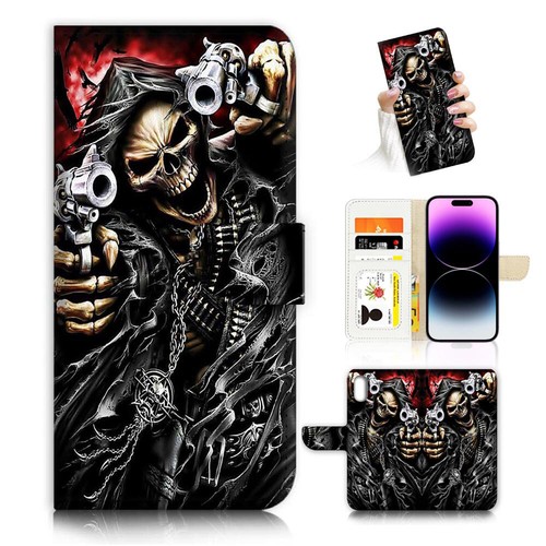 ( For iPhone XR ) Wallet Flip Case Cover PH26599 Horror Skull