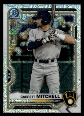 2021 Bowman Garrett Mitchell BCP-129 Mojo Refractor | Milwaukee Brewers