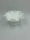 Vintage Fenton Silver Crest Milk Glass Compote