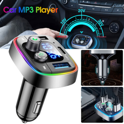 Bluetooth 5.1 FM Transmitter Car Cigarette Lighter Radio Music Adapter  Charger