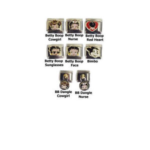 Stainless-Steel-9MM-Italian-Charms-Betty-Boop-Cowgirl-Nurse-More-Charm-U-PIK