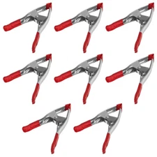 Set of 8 - 9-Inch Metal Spring Clamp with Red Tip