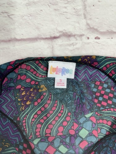 Lularoe Kimono Grande Púrpura Azul Negro Monroe Flecos Dobladillos Transparente Cómodo En muy buen estado - Imagen 5 de 7