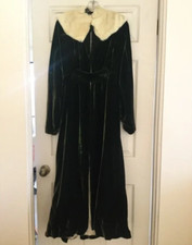Antique Victorian fur collar green velvet silk coat edwardian jacket vintage