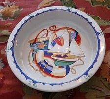 Vtg Tiffany  Co Seashore Child Rimmed Bowl Dish Nautical Porcelain
